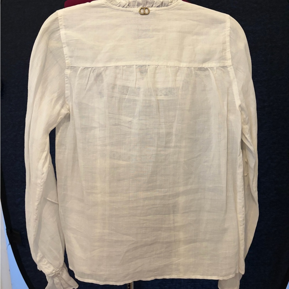 Twin-Set Ivory Ruffled Blouse - Picture 3 of 6